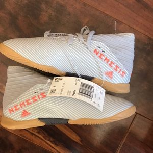 Adidas Nemesis Soccer Shoes Toddler 12 NWT Gray Orange